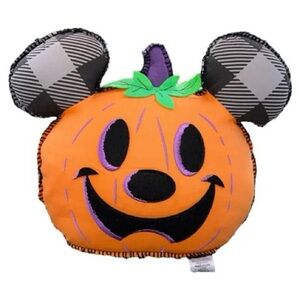 NWT *Discontinued* Disney Parks Mickey Mouse Jack-o’-Lantern Pumpkin Pillow